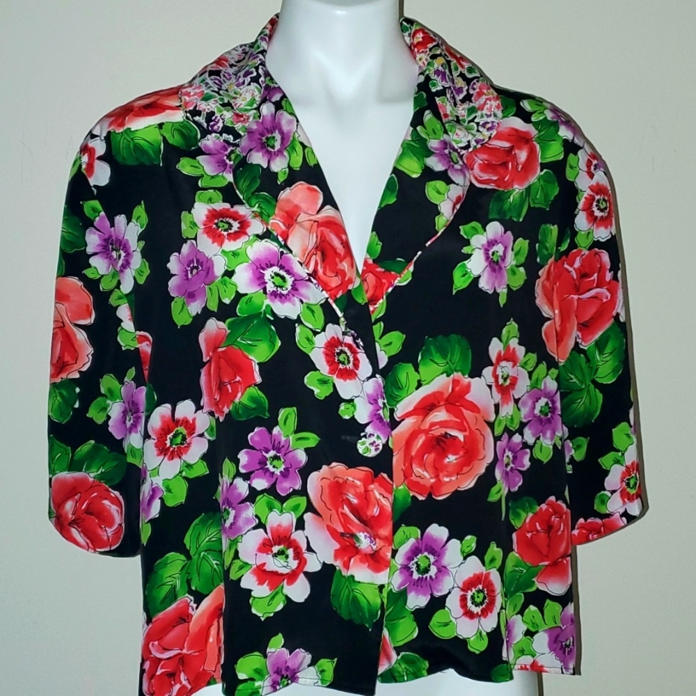 Vintage Victoria's Secret  Gopd Label  Rose Pajama Top